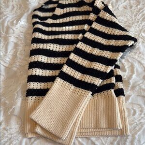 Express Black and Cream Striped Sweater